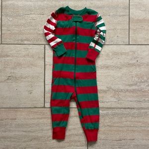 Hanna Anderson Baby Zip Christmas Stripe Sleeper, 12-18 months